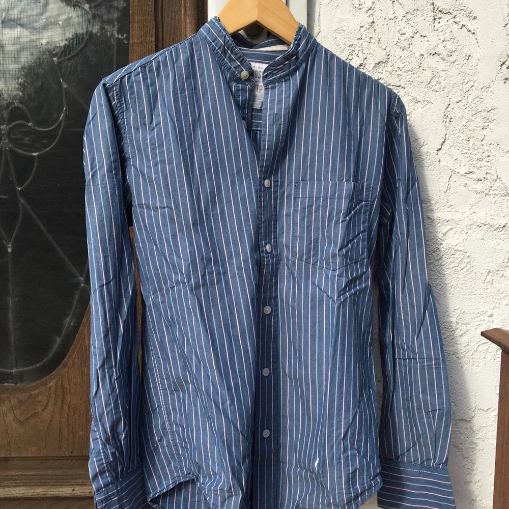 Grandad Collar Button-Down